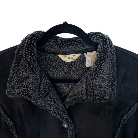 L.L.Bean Faux Shearling Suede Coat - Picture 3 of 10